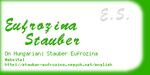 eufrozina stauber business card